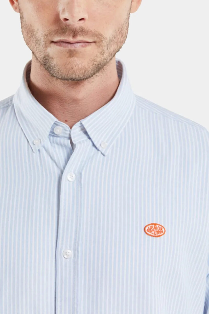 Armor Lux ML Oxford Stripe Shirt (Blue Sky / Milk)