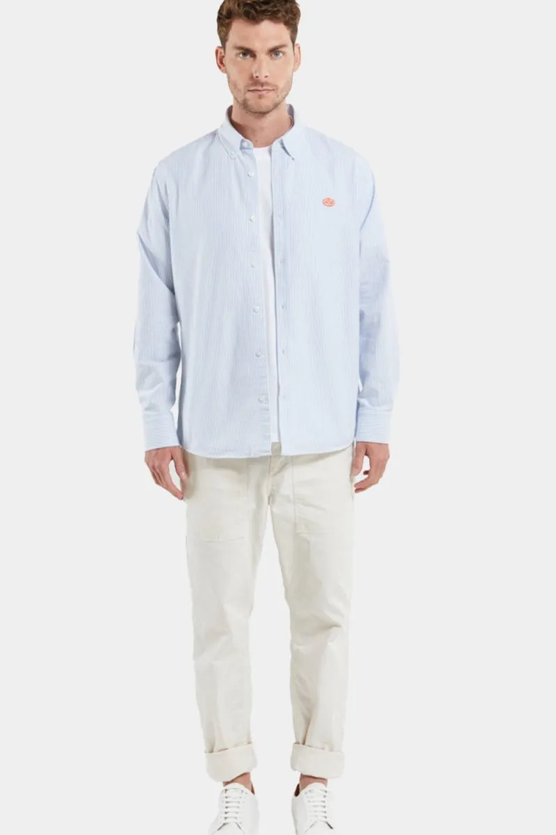 Armor Lux ML Oxford Stripe Shirt (Blue Sky / Milk)