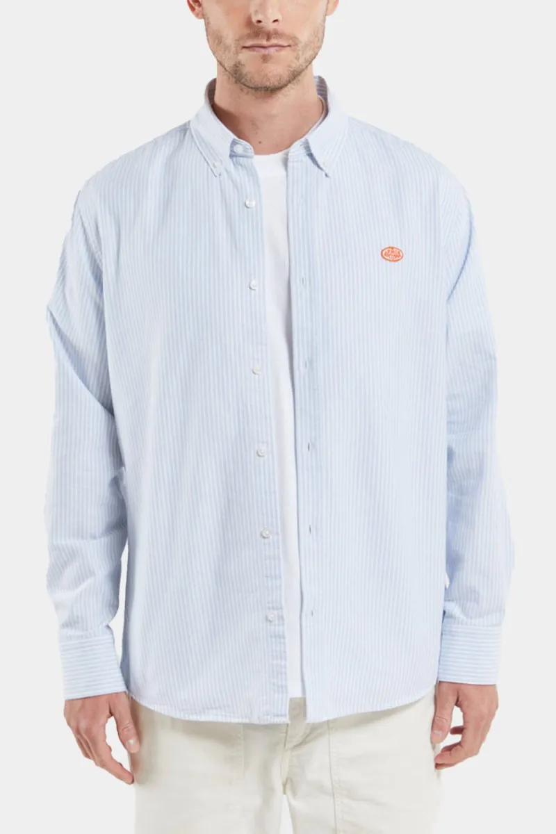 Armor Lux ML Oxford Stripe Shirt (Blue Sky / Milk)