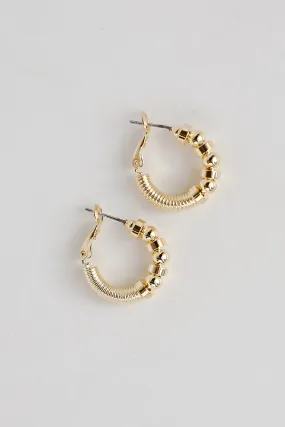 Ayla Gold Beaded Hoop Earrings