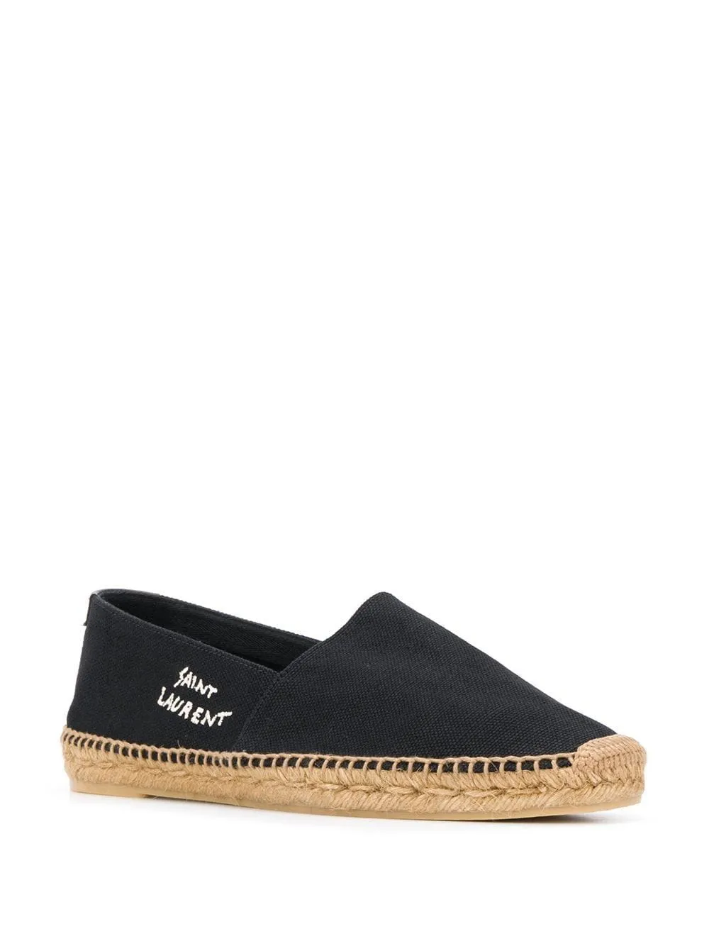 Black embroidered logo espadrilles