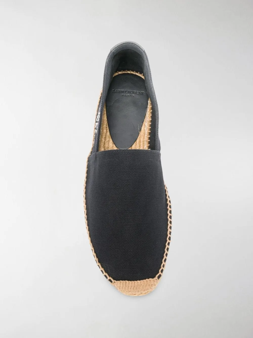 Black embroidered logo espadrilles