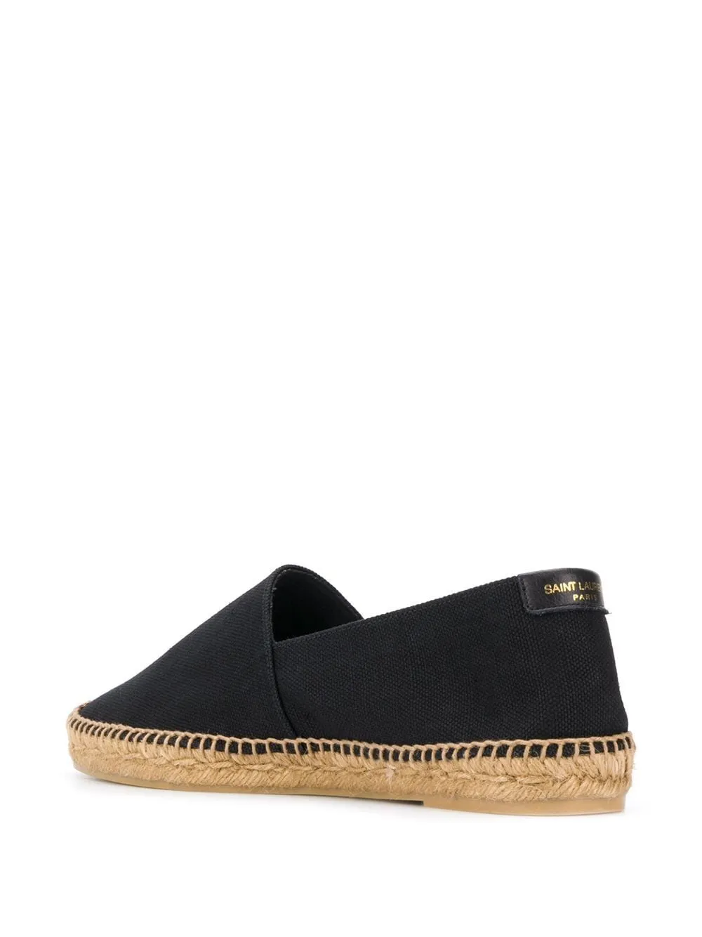 Black embroidered logo espadrilles