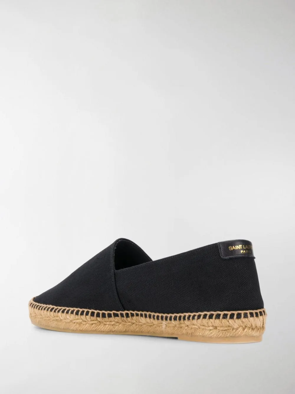 Black embroidered logo espadrilles