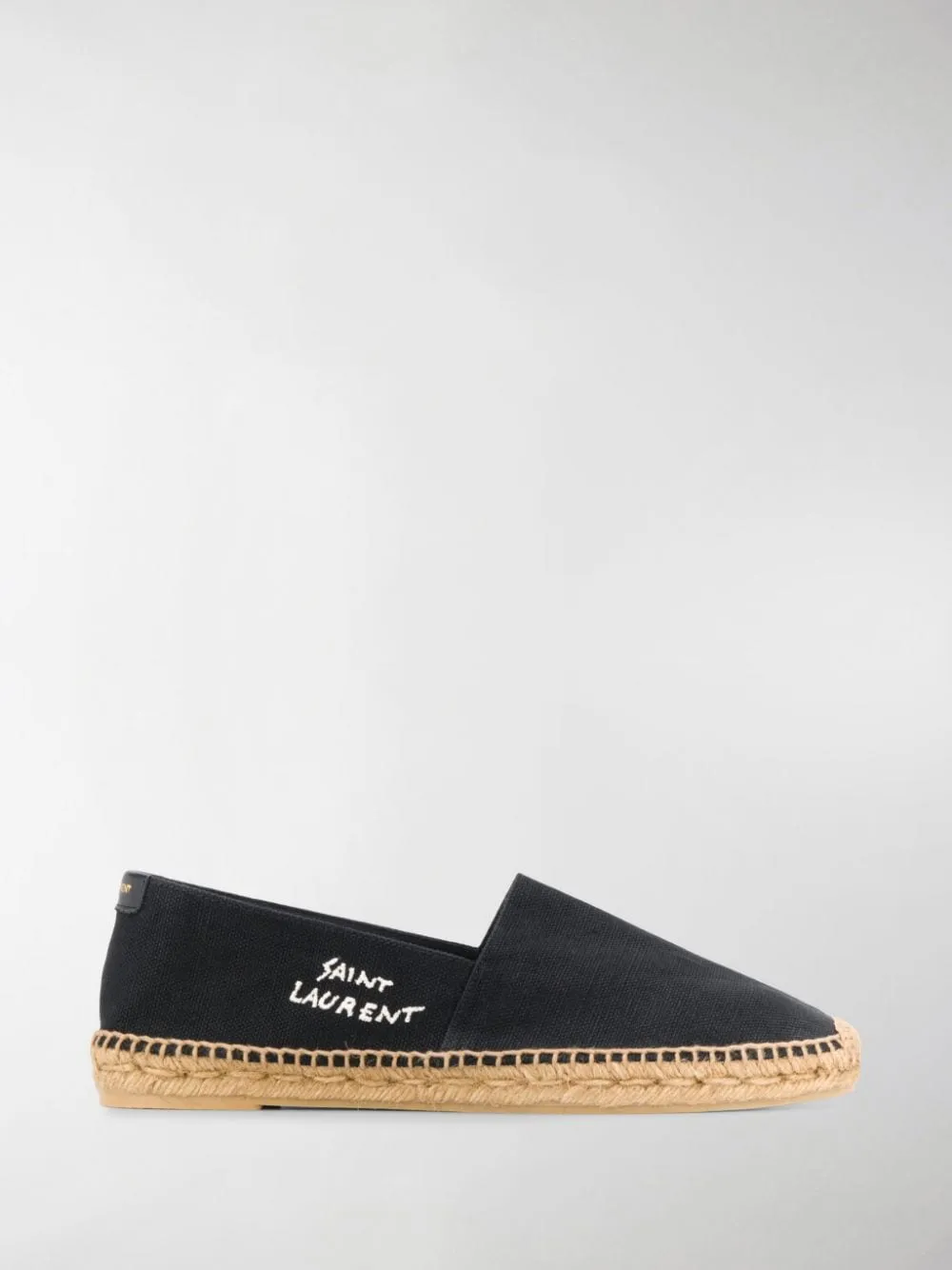 Black embroidered logo espadrilles