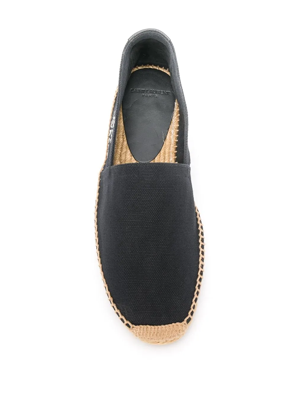 Black embroidered logo espadrilles