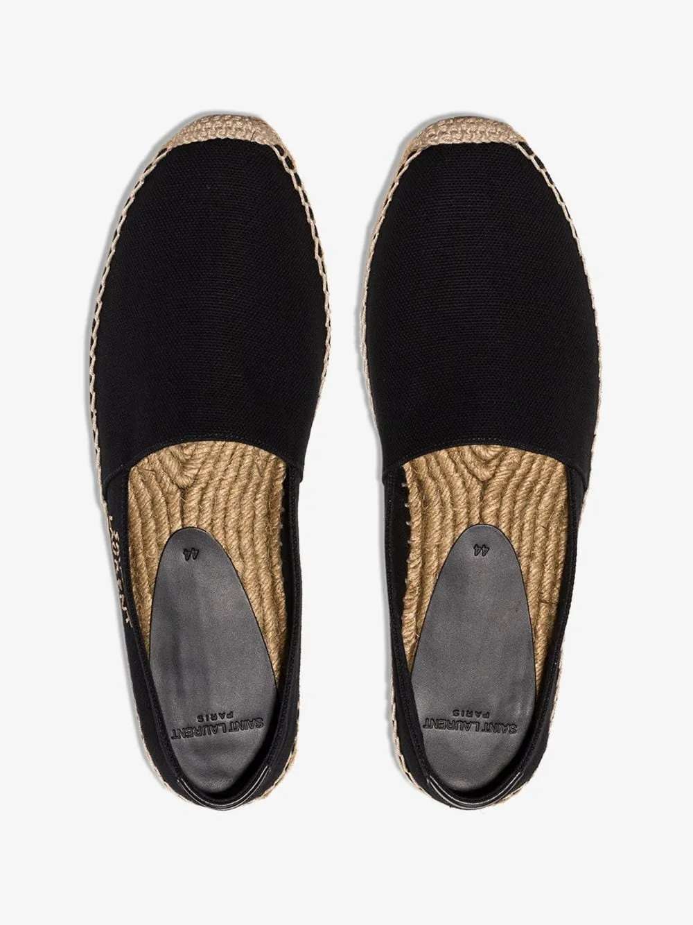 Black embroidered logo espadrilles