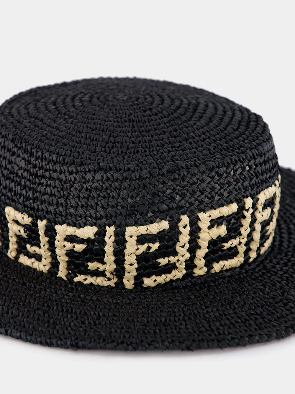 Black Raffia FF Hat