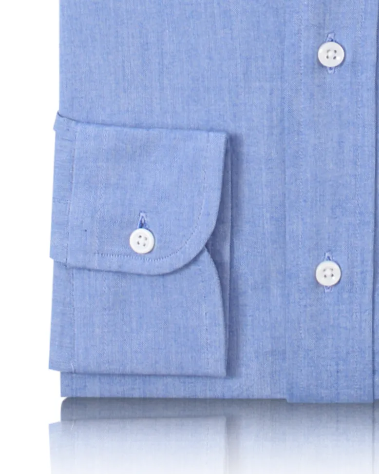 Blue Slub Pinpoint Oxford Shirt