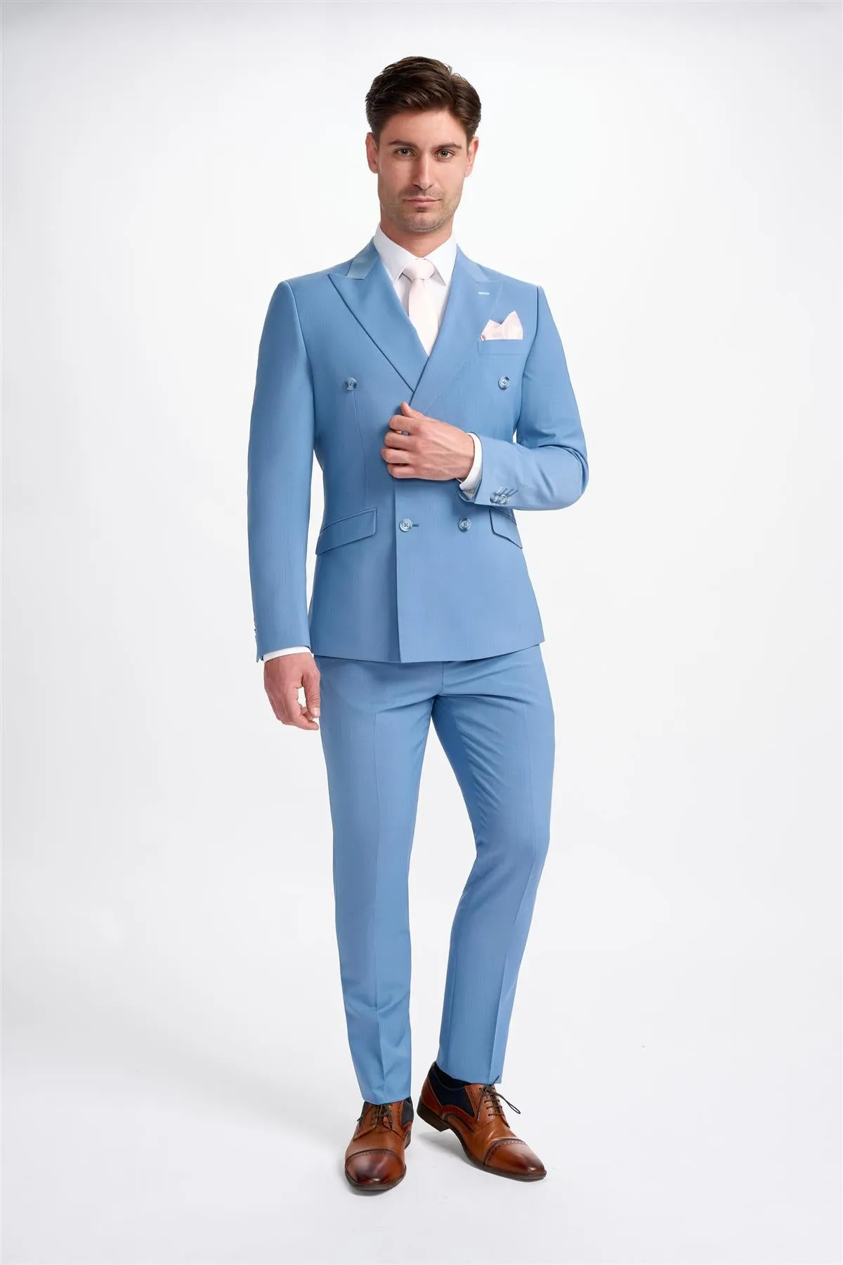 Bond Ocean Blue Double Breasted Blazer