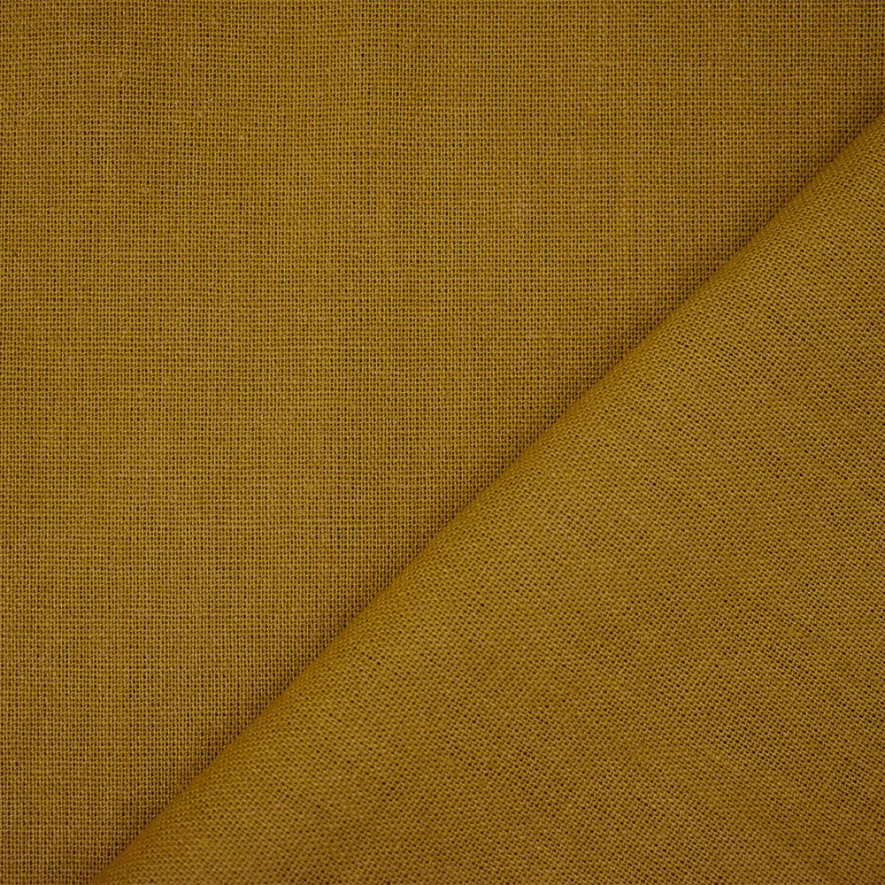 Brown Solid Linen Woven Shirting Fabric