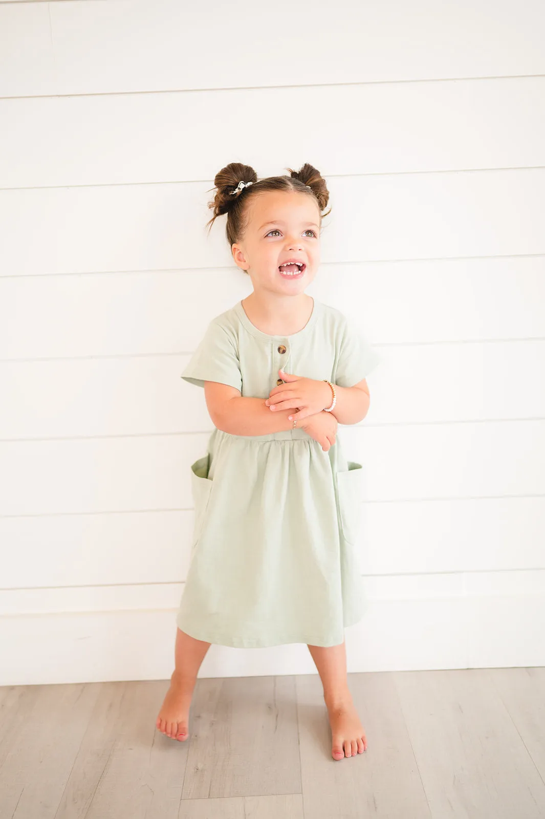 Button Twirl Dress - Mint