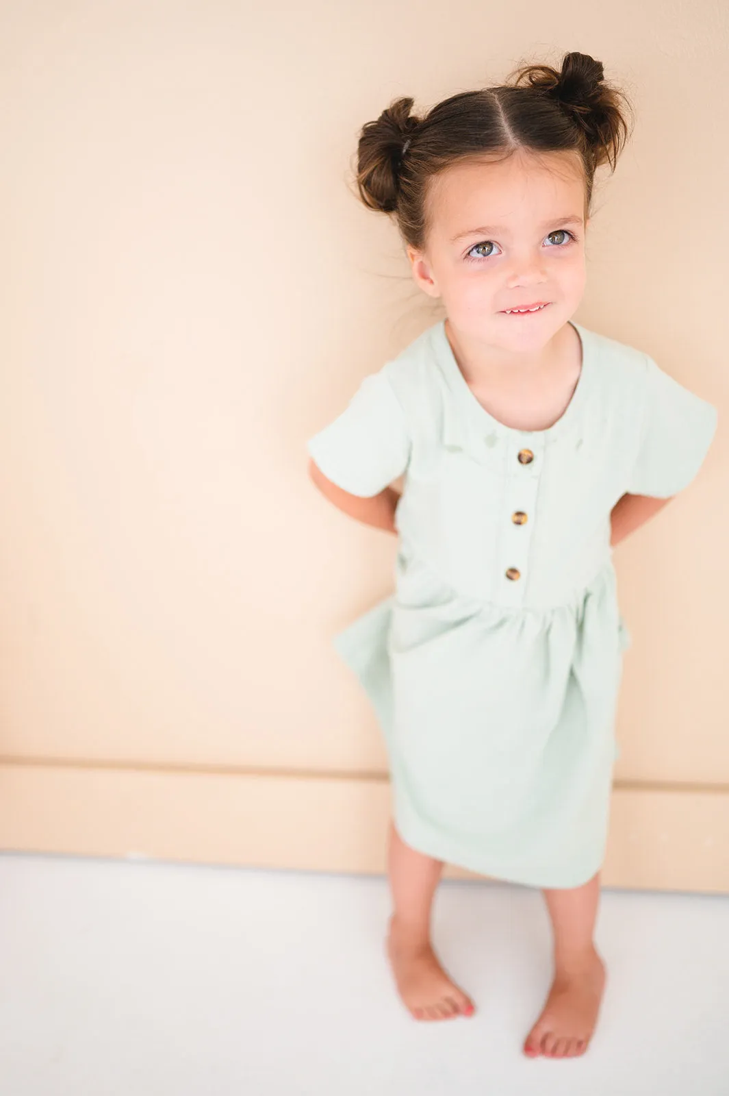 Button Twirl Dress - Mint