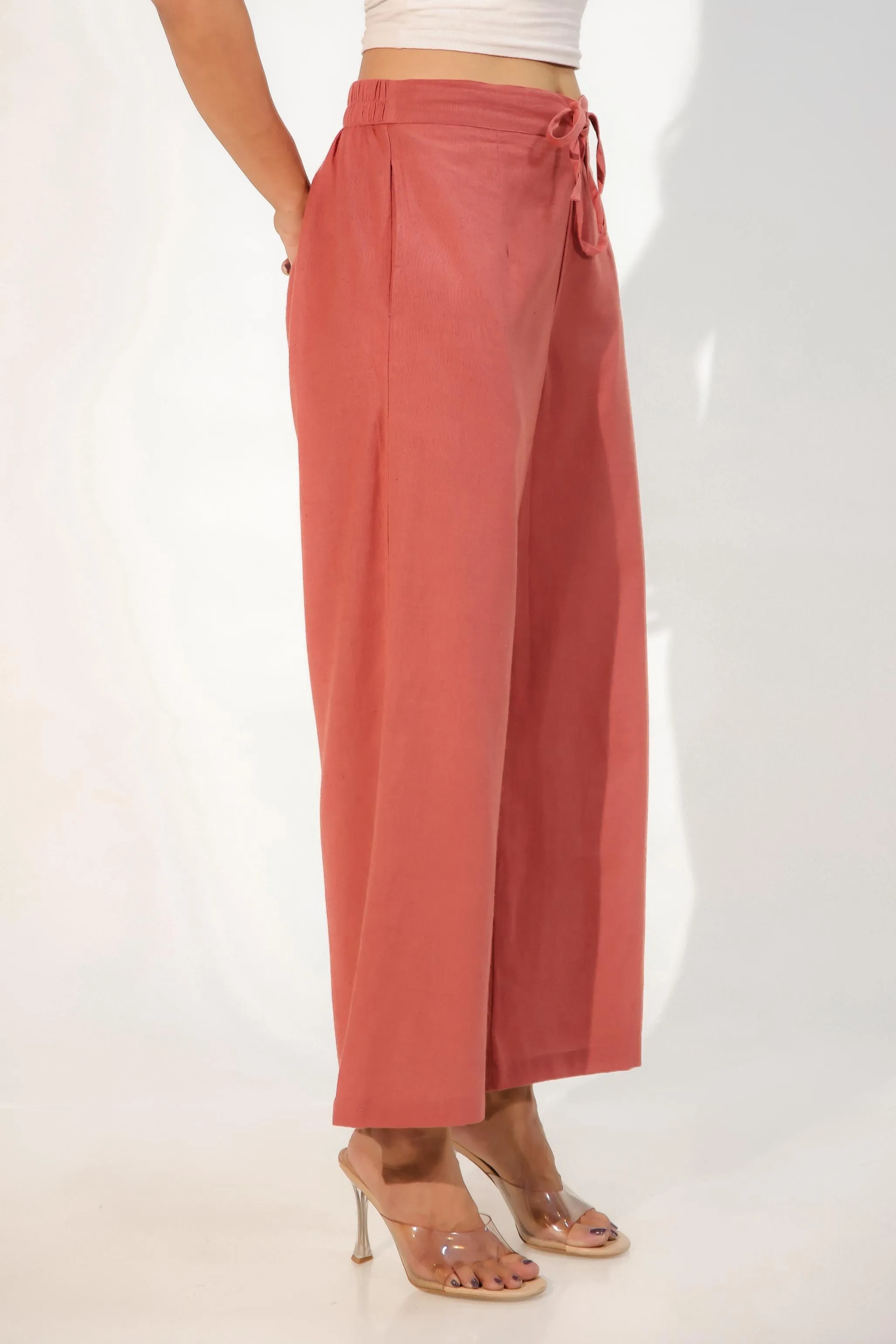 Carnation Red Women's Plazzo Trousers