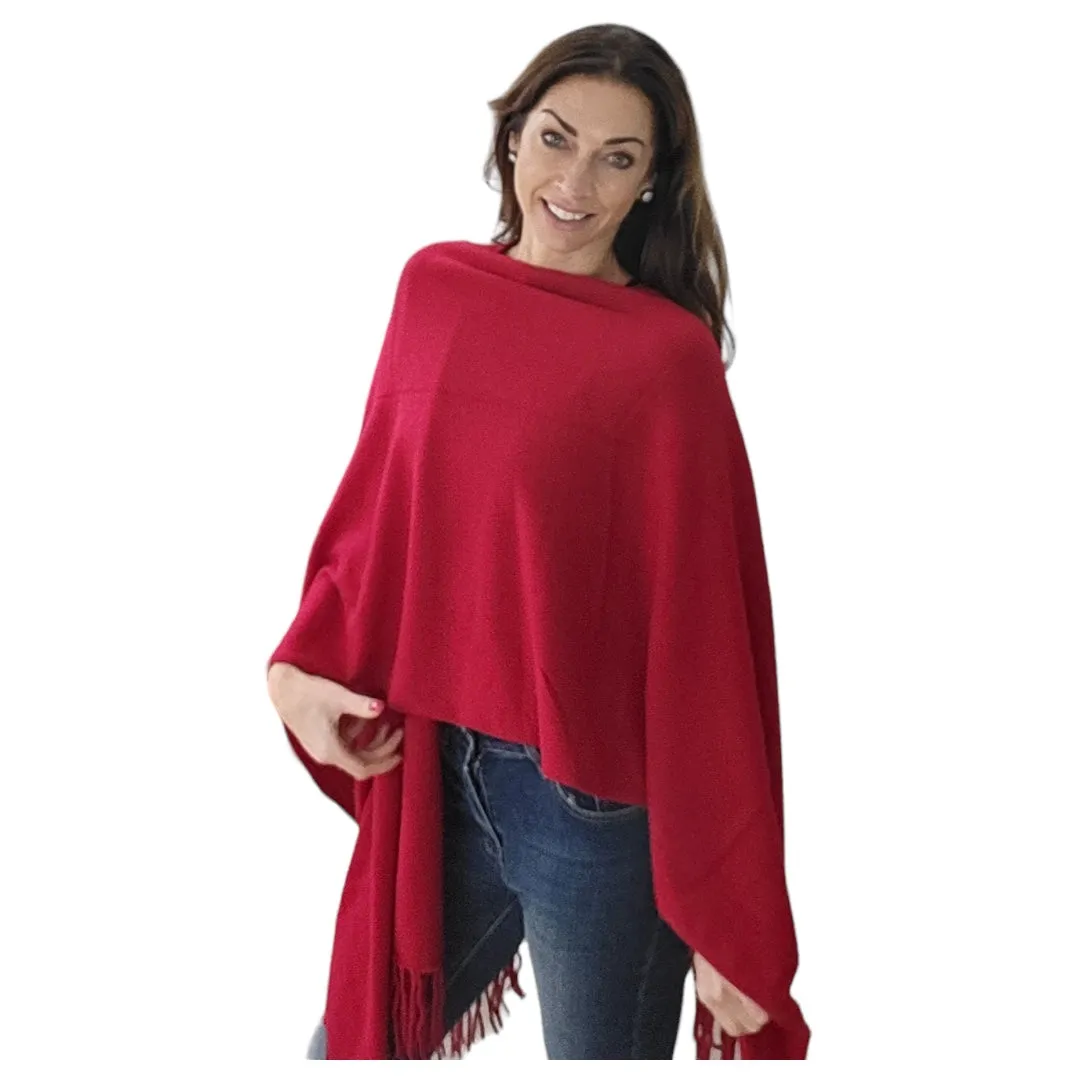 Cashmere Wrap Stole in Red