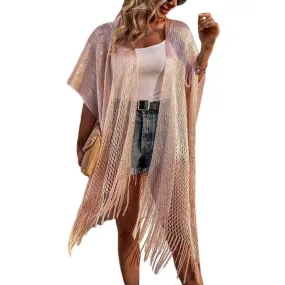 Chic & Stylish: Must-Have Kimono Fringe Cut Out Shawl for Summer