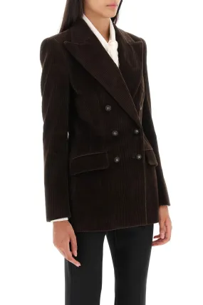 double-breasted corduroy jacket