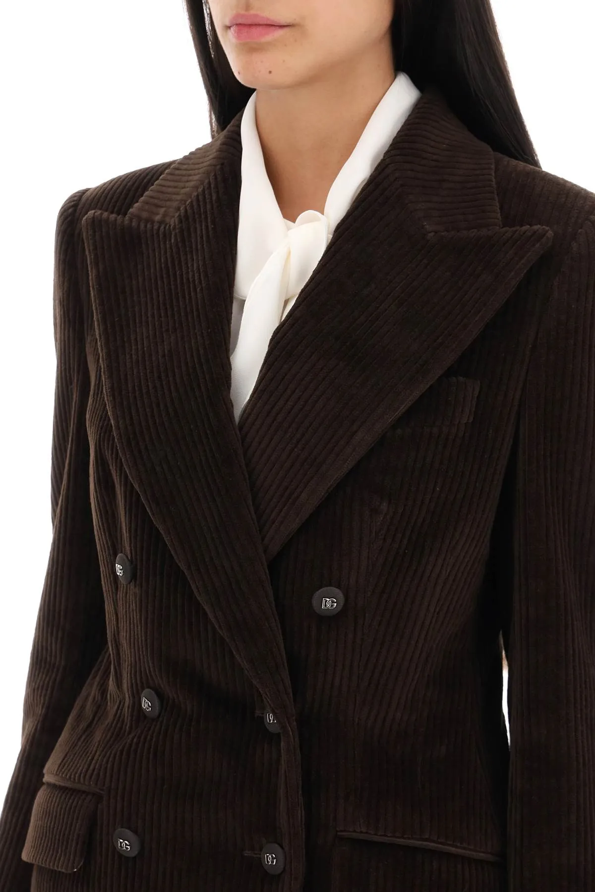 double-breasted corduroy jacket