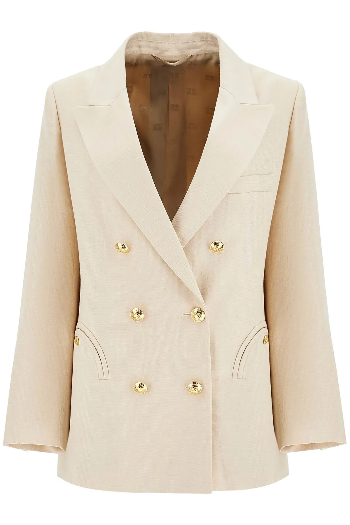 Double-Breasted Viscose Blazer