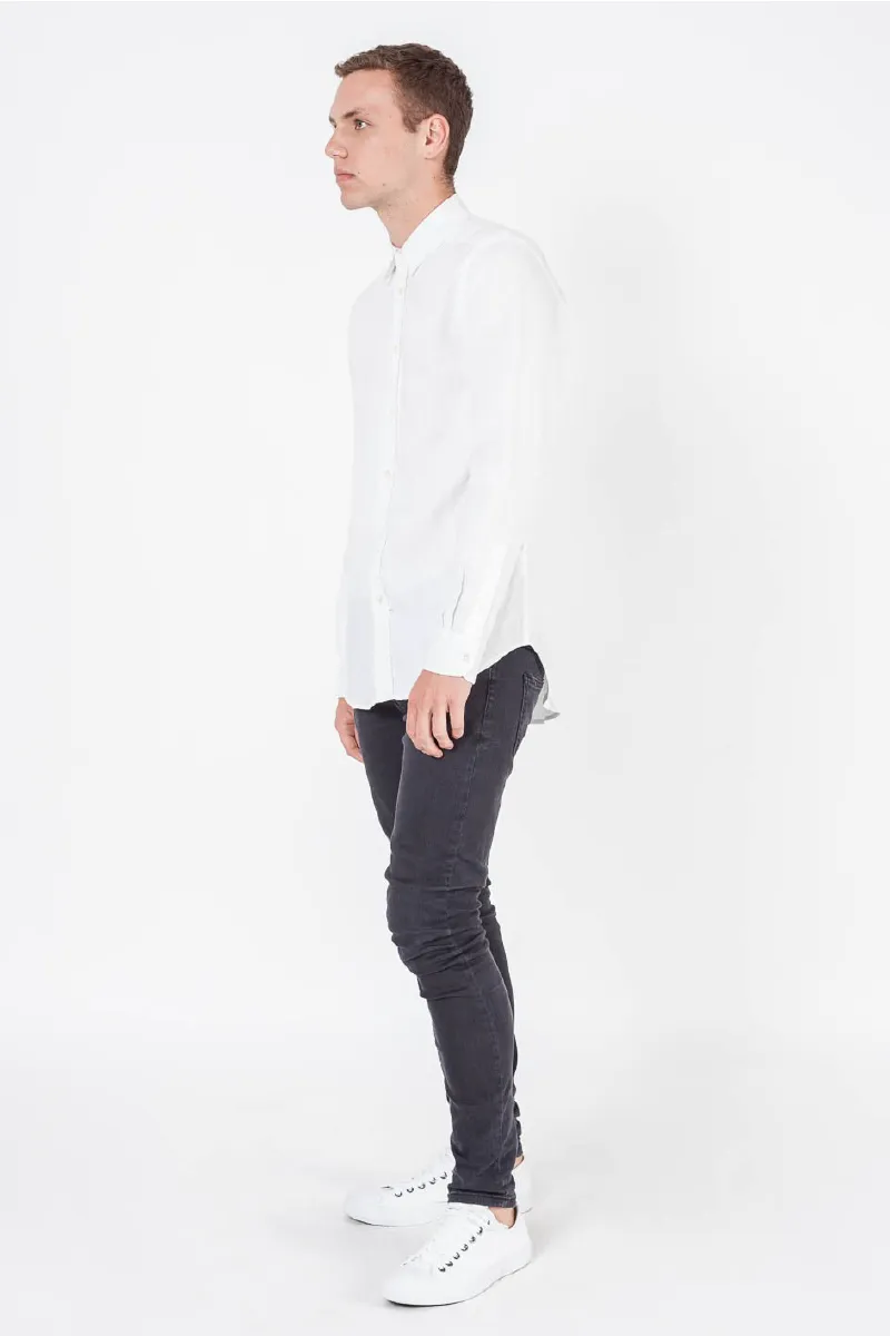 Essential Linen L/S Shirt - White