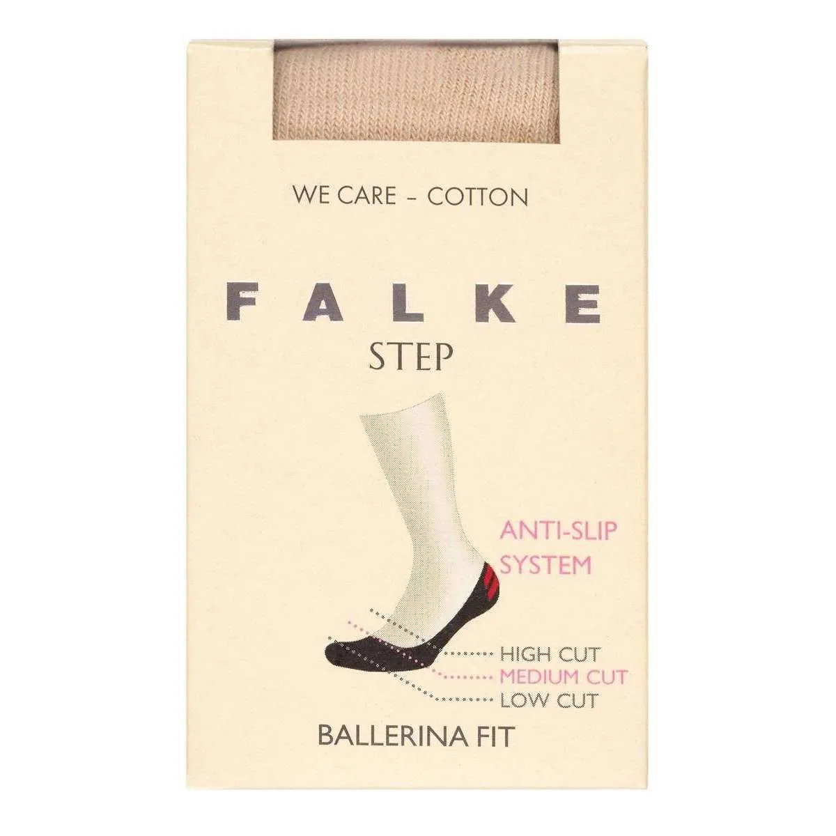 Falke Step Medium Cut No Show Boxed Socks - Cream