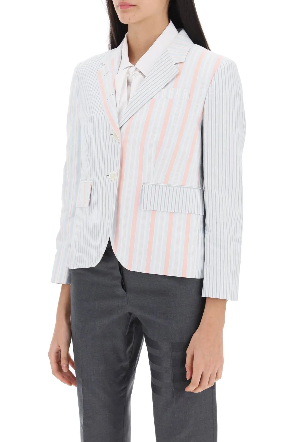 funmix striped oxford blazer