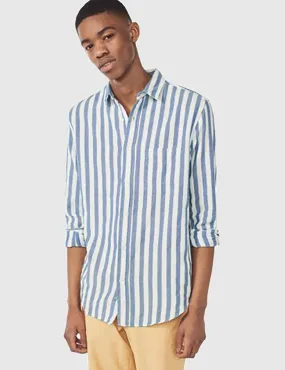 Gant Rugger Oxford Stripe Shirt - Light Indigo