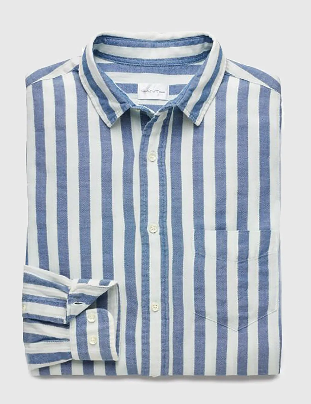 Gant Rugger Oxford Stripe Shirt - Light Indigo