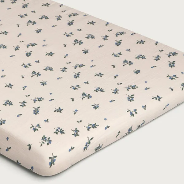 Garbo&Friends Muslin Fitted Sheet – Blueberry