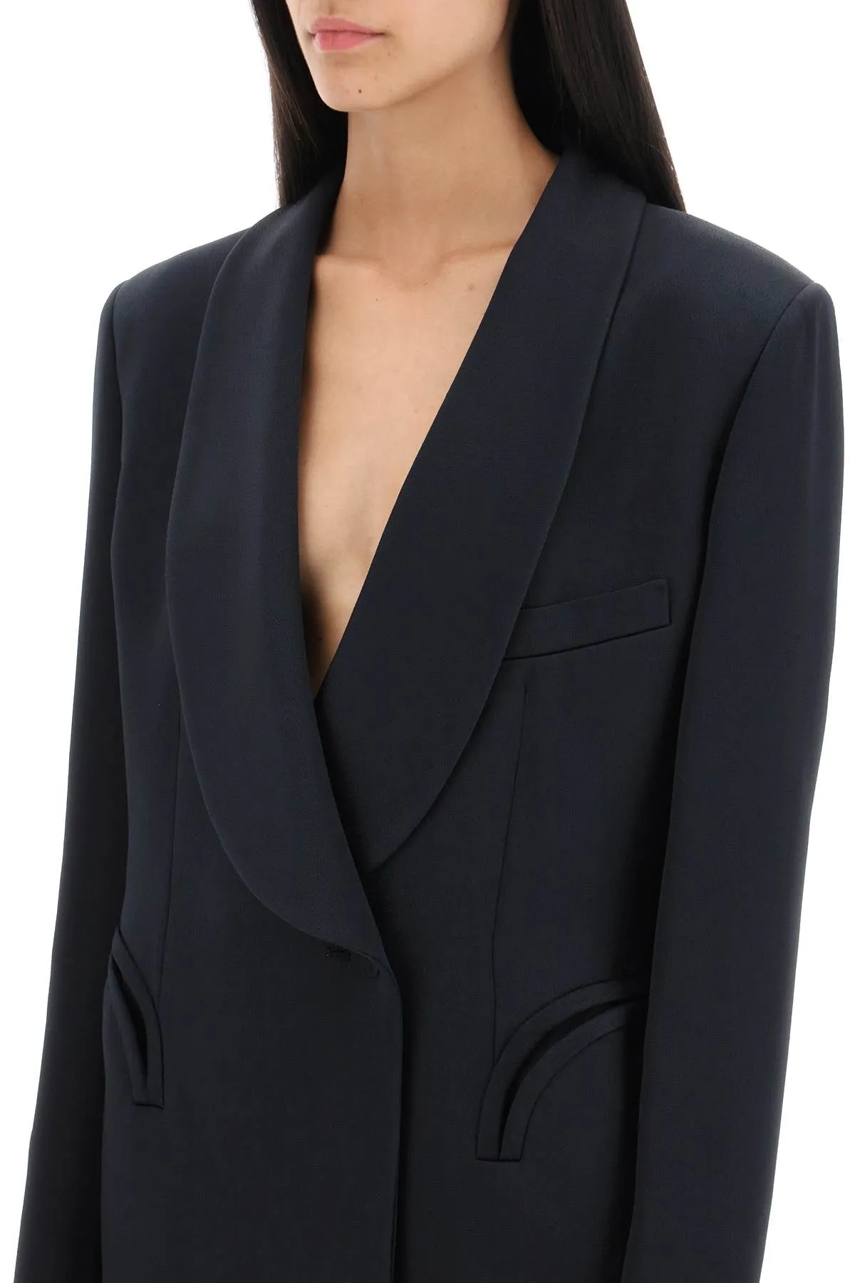 heart smoking novalis' double-breasted blazer in crepe satin