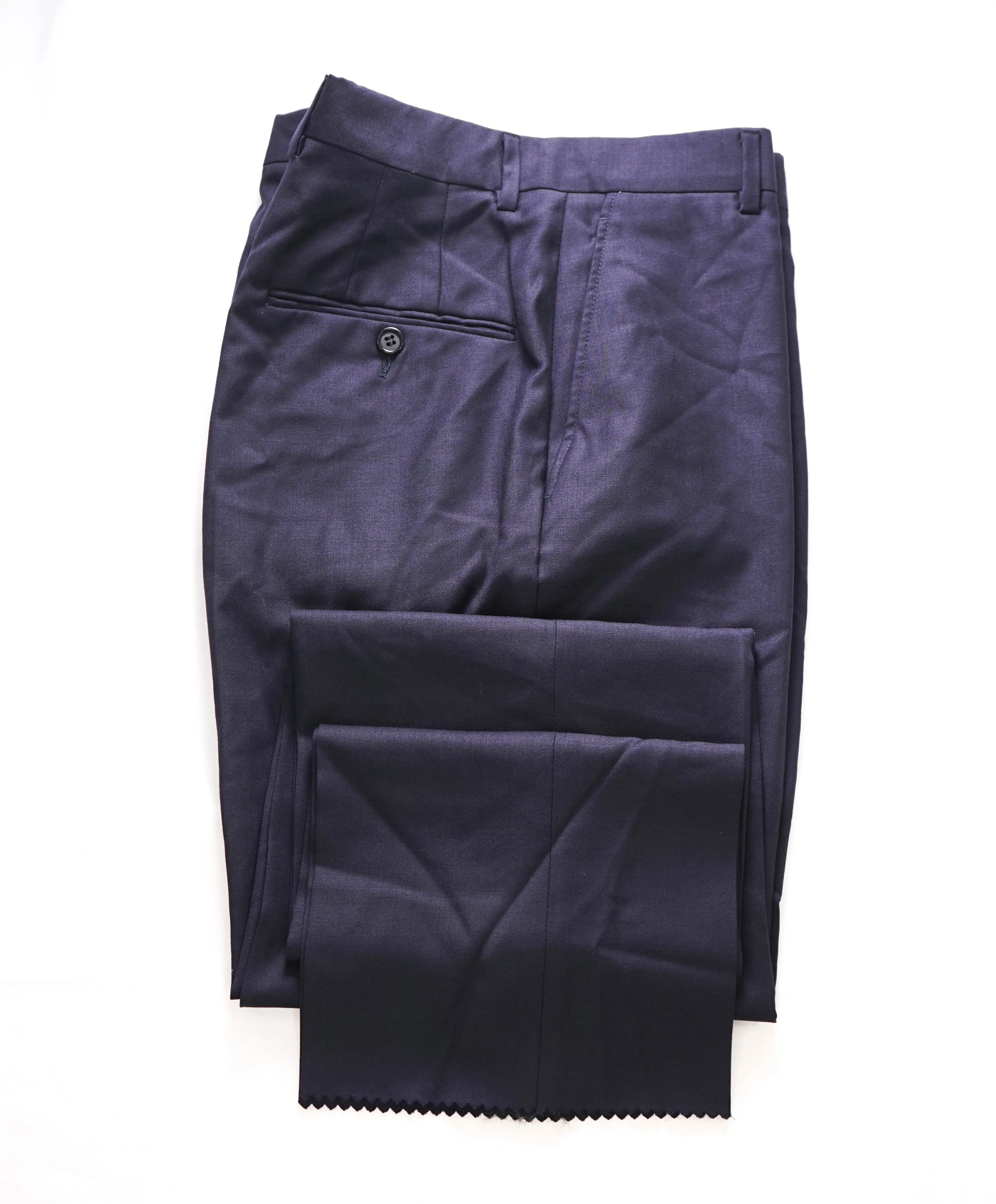 HICKEY FREEMAN - Navy *CLOSET STAPLE*  Wool Flat Front Dress Pants - 32W