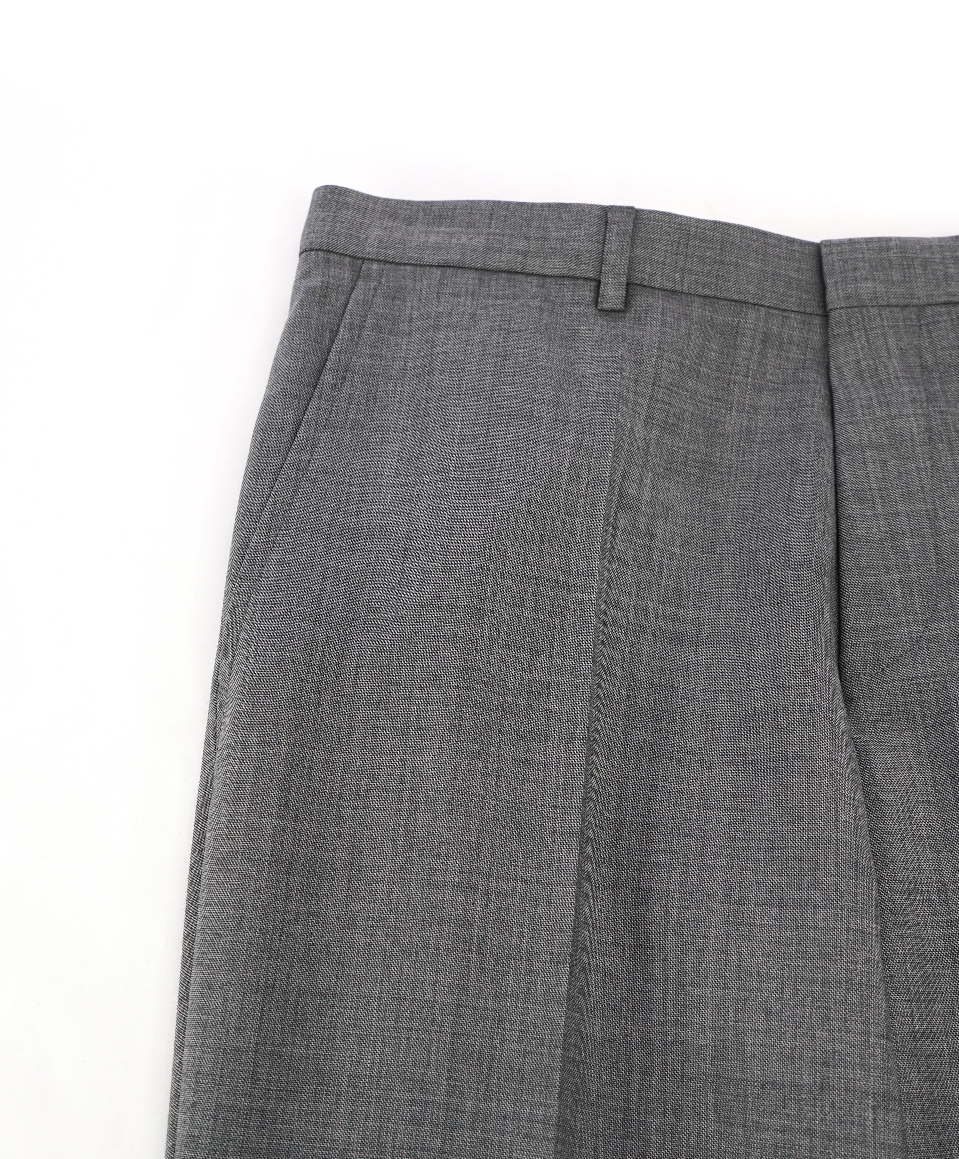 HUGO BOSS - Gray Melange "Astian/Hets" Slim Flat Front Dress Pants - 28W