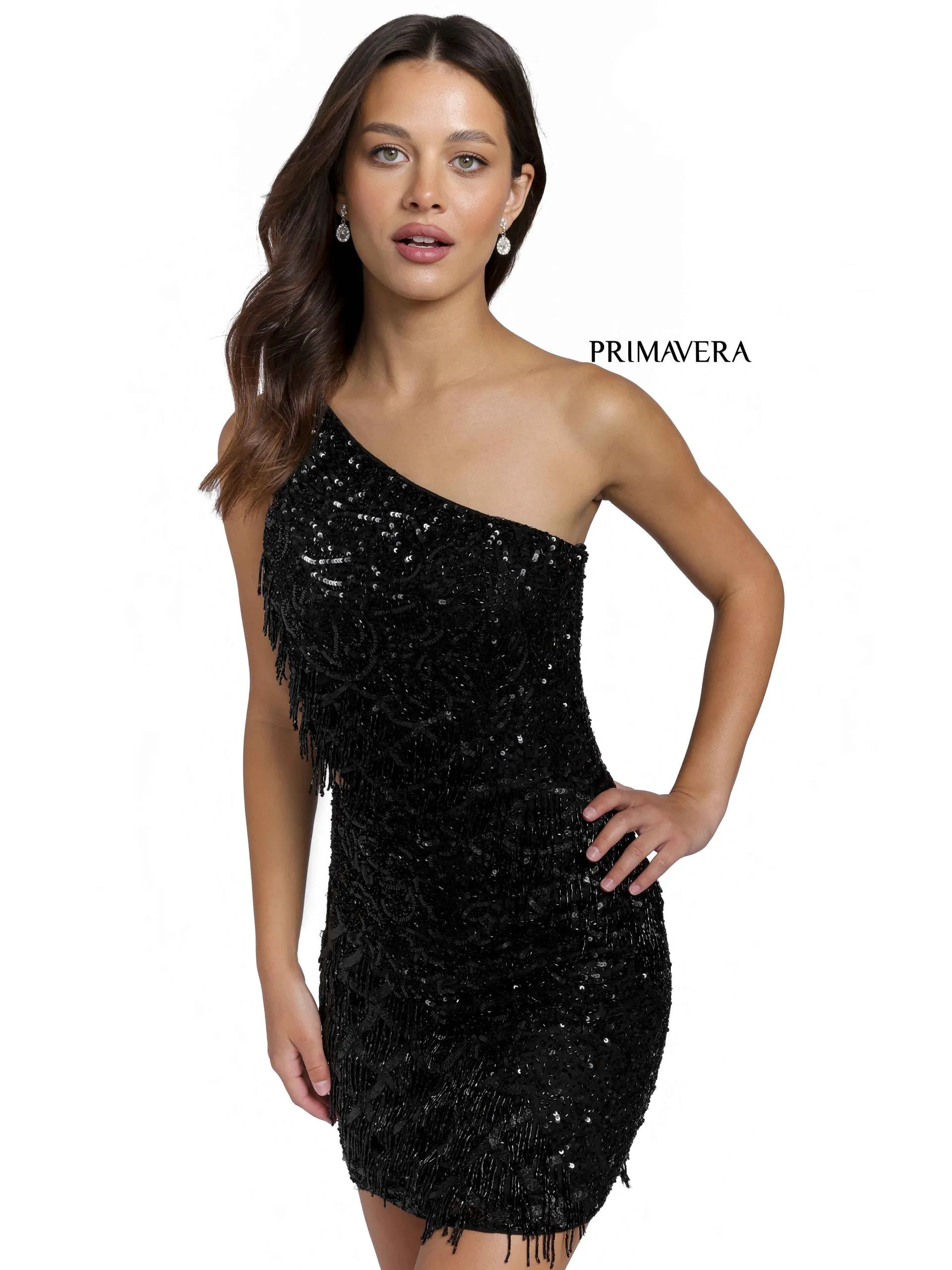 Jayna | One Shoulder Beaded Homecoming Dress | Primavera 3836