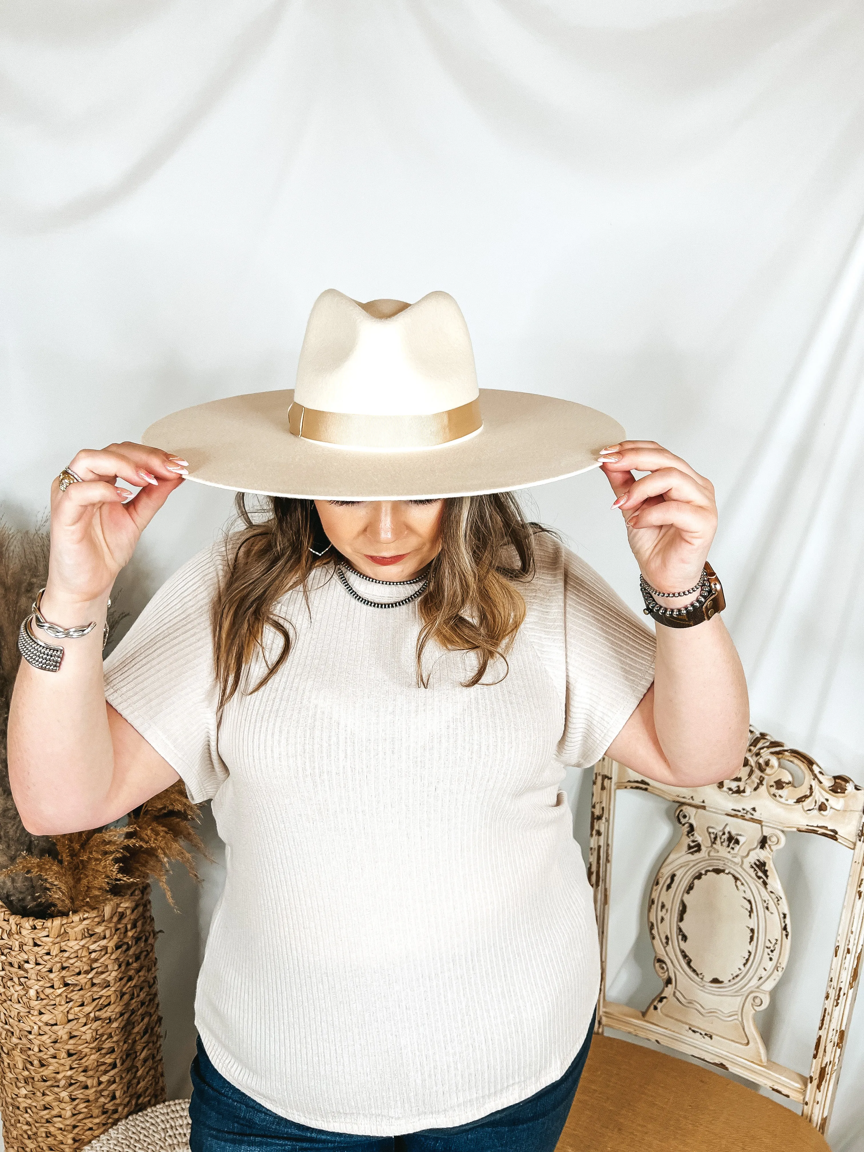 Lack of Color | Montana Wide Brim Wool Felt Hat in Ivory