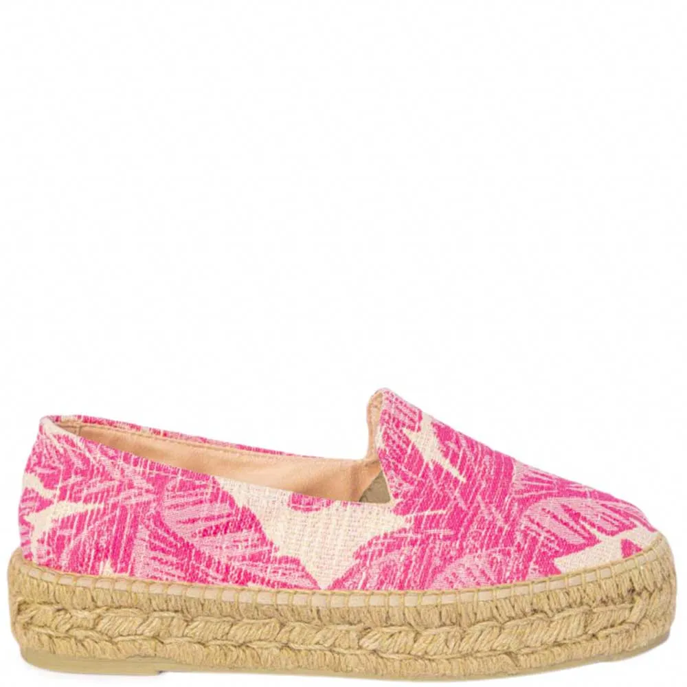 Manebì double sole espadrilles bold pink palms on cream