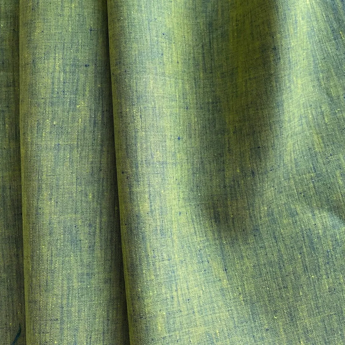 Mid-Weight Royal Blue & Lemon Two-Tone Linen (Made in Poland)