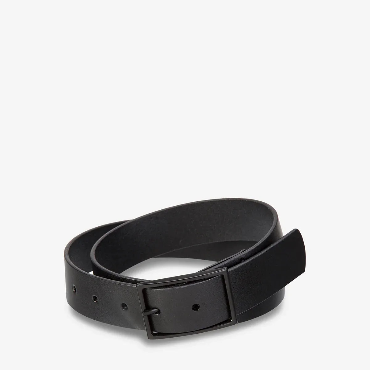 Natural Corruption Leather Belt in Black