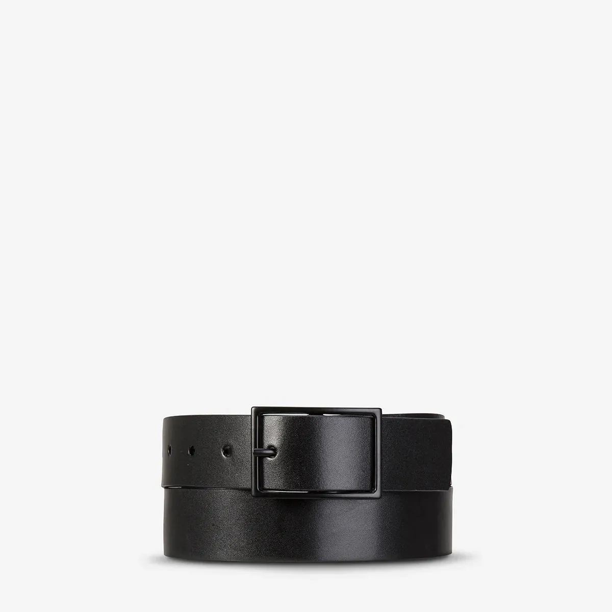 Natural Corruption Leather Belt in Black