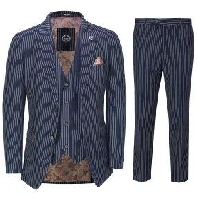 NAVY PIN STRIPE SUIT