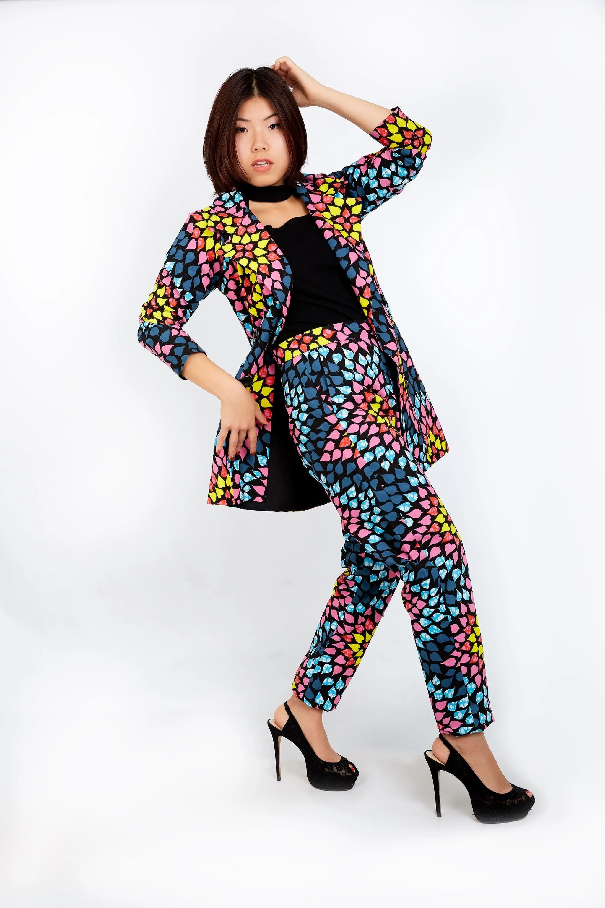 New In ONNA African Ankara Print Jacket and Trouser Set