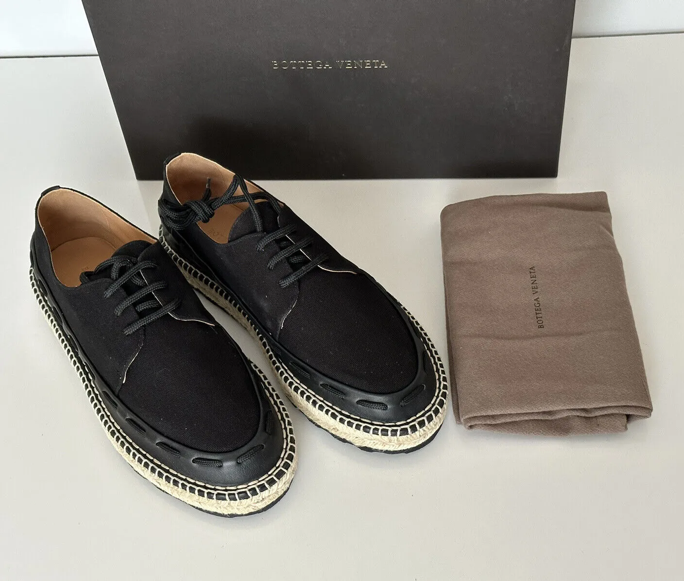 NIB $620 Bottega Veneta Men's Slip-on Espadrilles Shoes Black 11 US (44) 578267