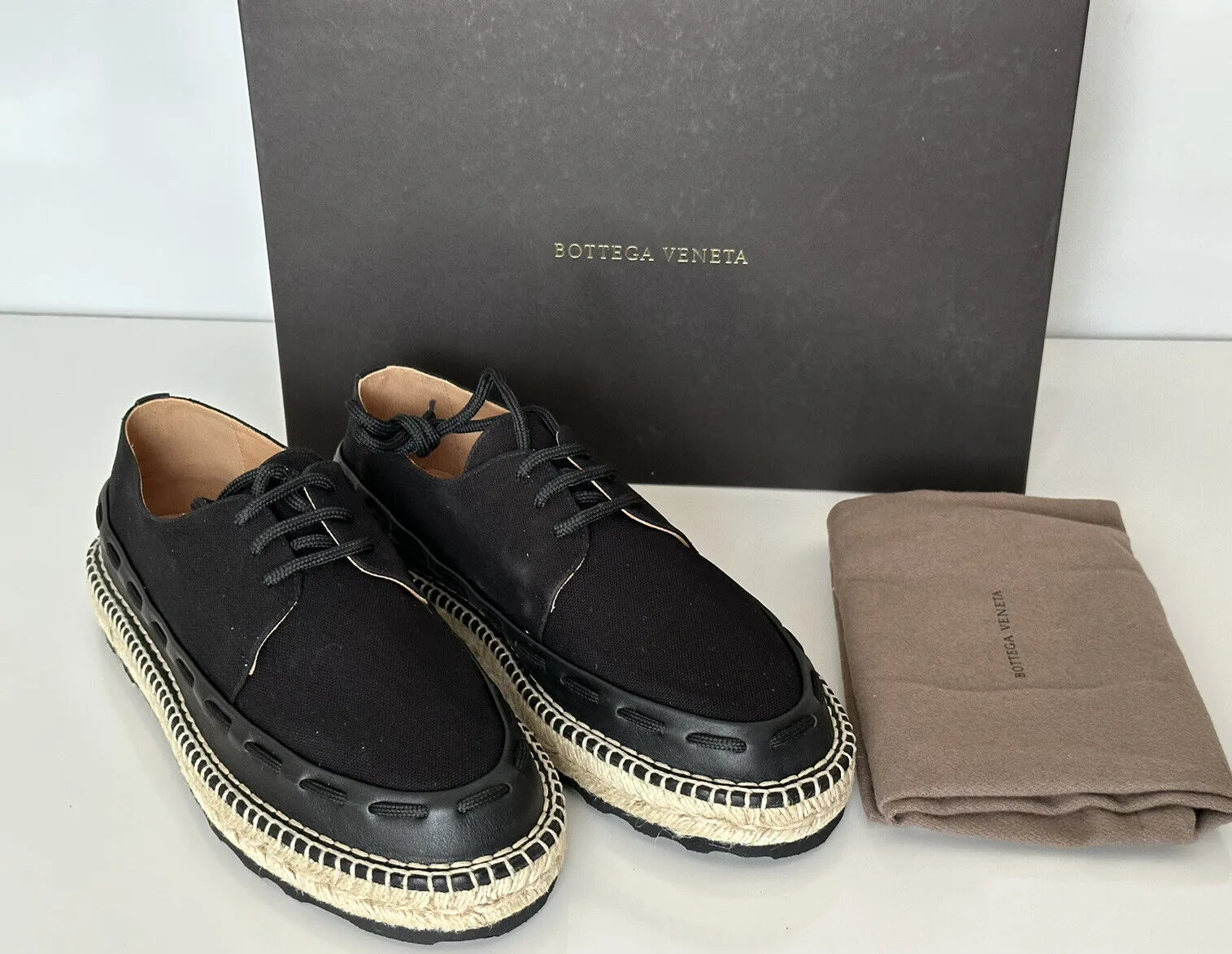 NIB $620 Bottega Veneta Men's Slip-on Espadrilles Shoes Black 11 US (44) 578267