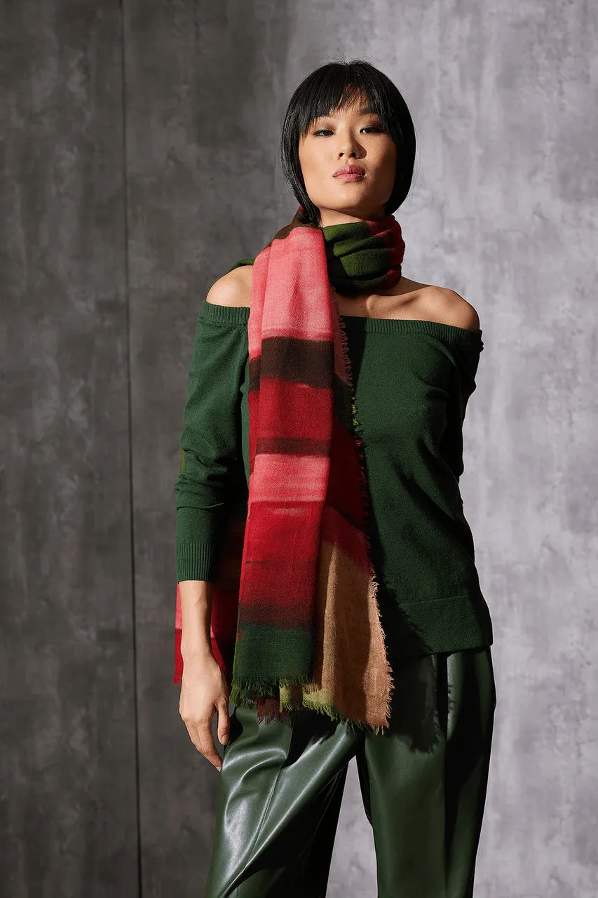 Ombre Print Wool Scarf