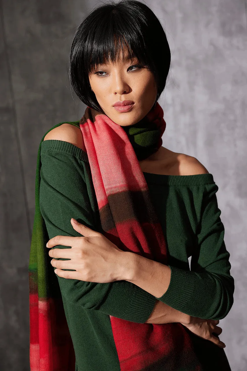 Ombre Print Wool Scarf