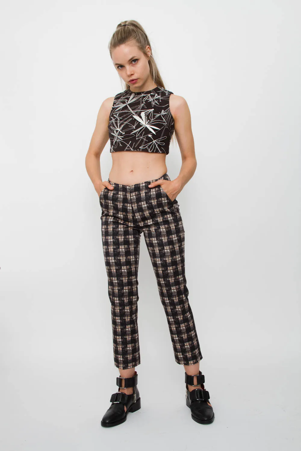 PLAID TROUSERS