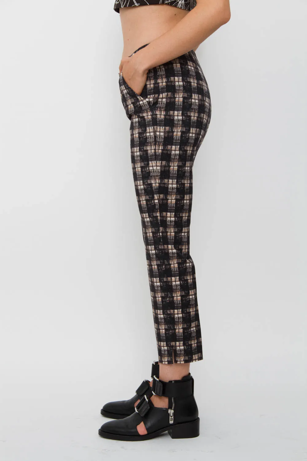 PLAID TROUSERS