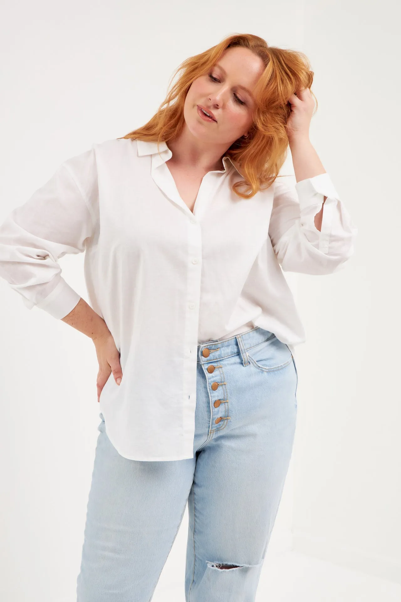 Plus Size Oversized Linen Shirts