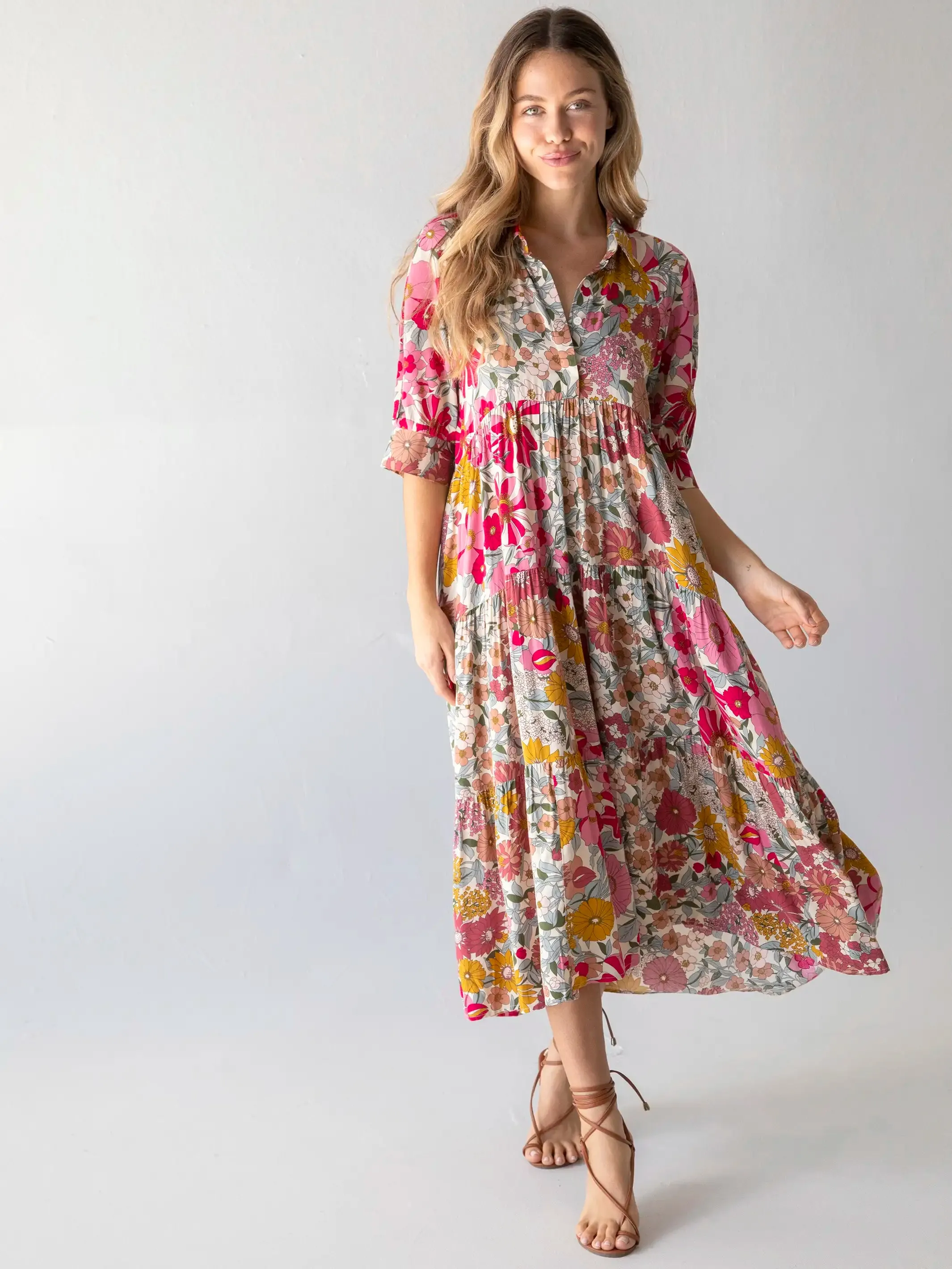 Rebecca Midi Dress - Vintage Floral