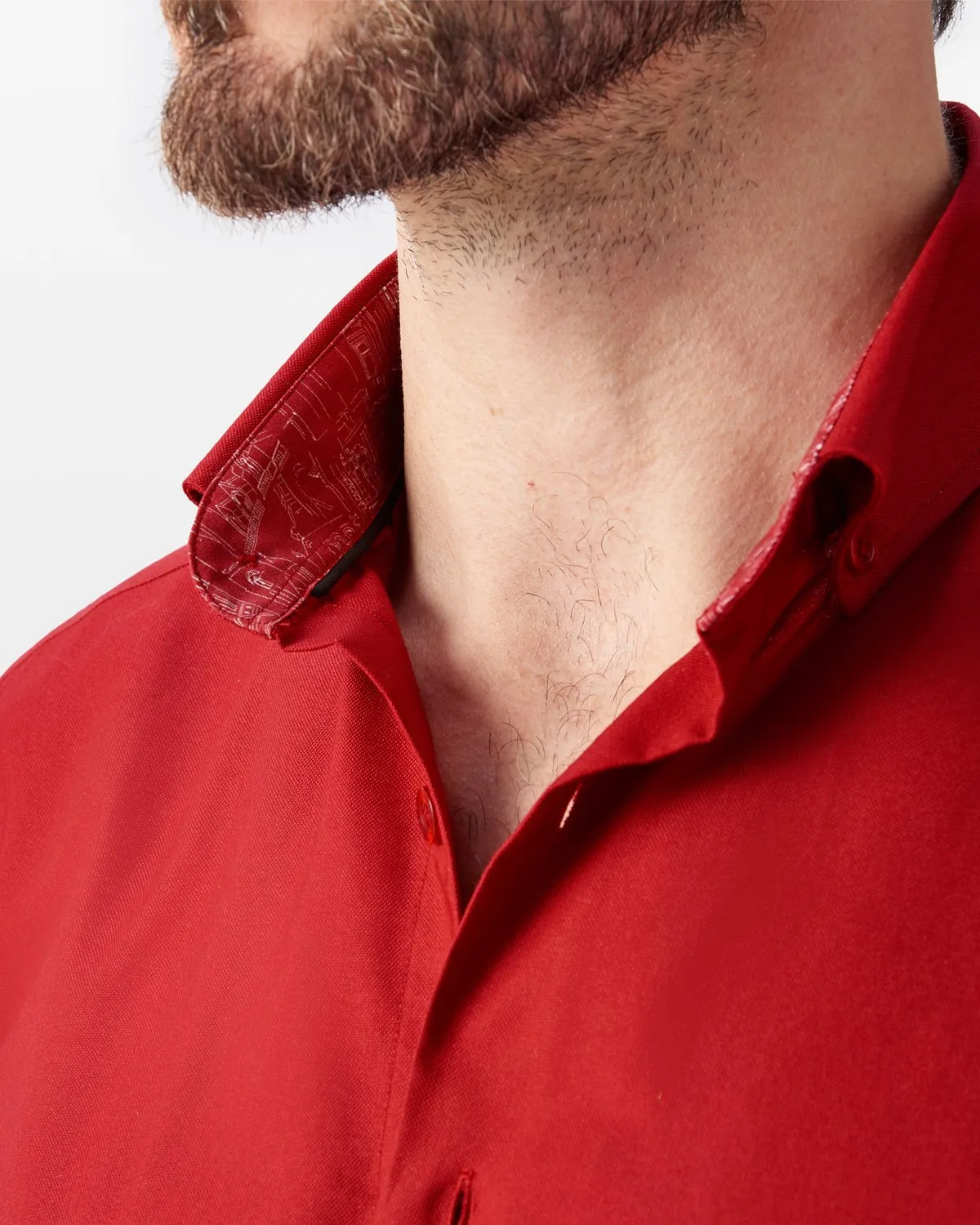 Red Oxford with Midlands Accents Button-Down Shirt