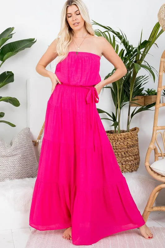 Rose Red Flowy Maxi Dress